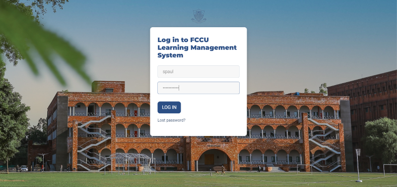 Login page